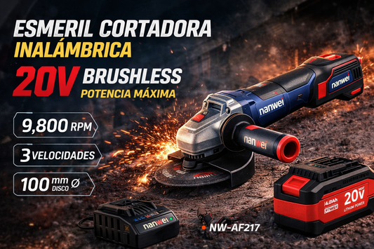 AMOLADORA ANGULAR INALÁMBRICA 20V BRUSHLESS - 125 mm ("5")