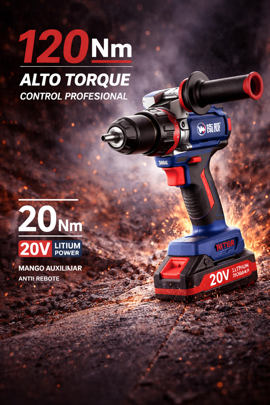 TALADRO DE IMPACTO INALÁMBRICO 20V BRUSHLESS – 120 N·m