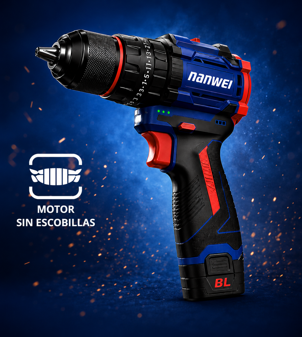 TALADRO INALÁMBRICO 16V BRUSHLESS – DOBLE VELOCIDAD