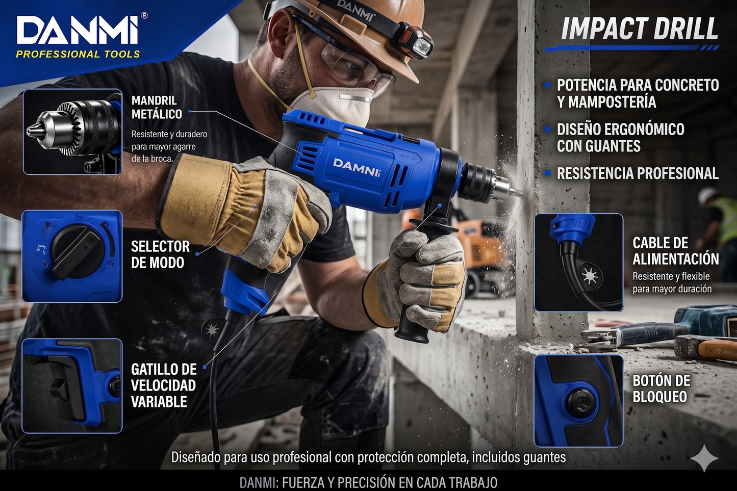TALADRO DE IMPACTO ELÉCTRICO 710W – ALTO RENDIMIENTO