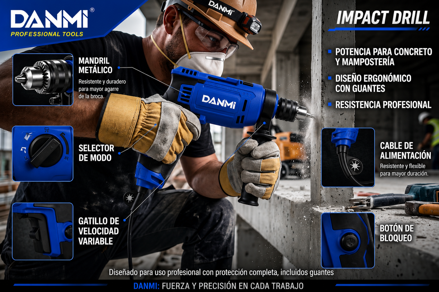 TALADRO DE IMPACTO ELÉCTRICO 710W – ALTO RENDIMIENTO